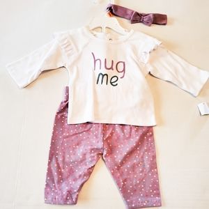 Baby Girl 3 pc Outfit long sleeves with leggings